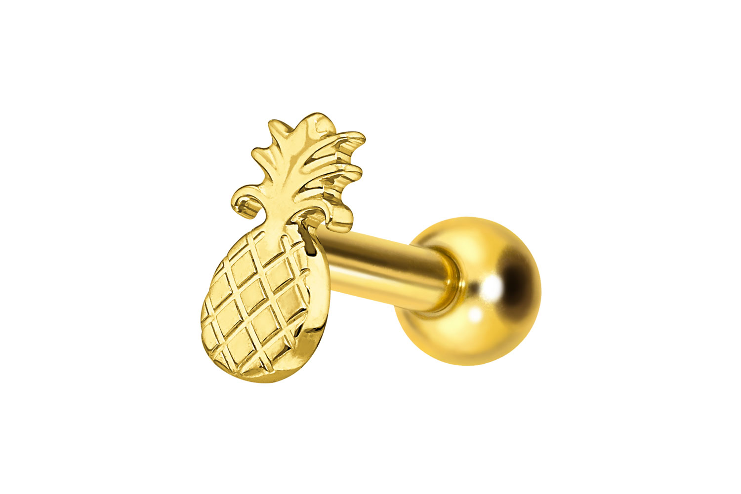 Titan Ohrpiercing mit Innengewinde ANANAS